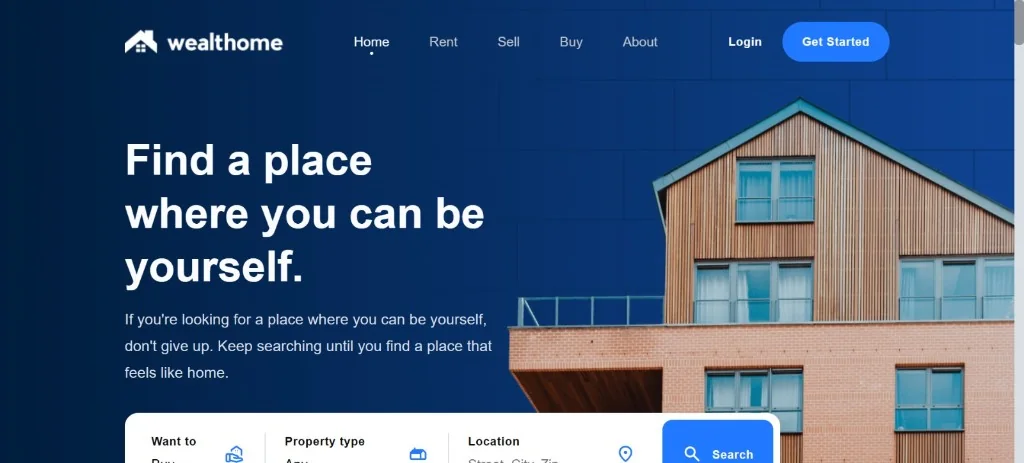 Website design screen