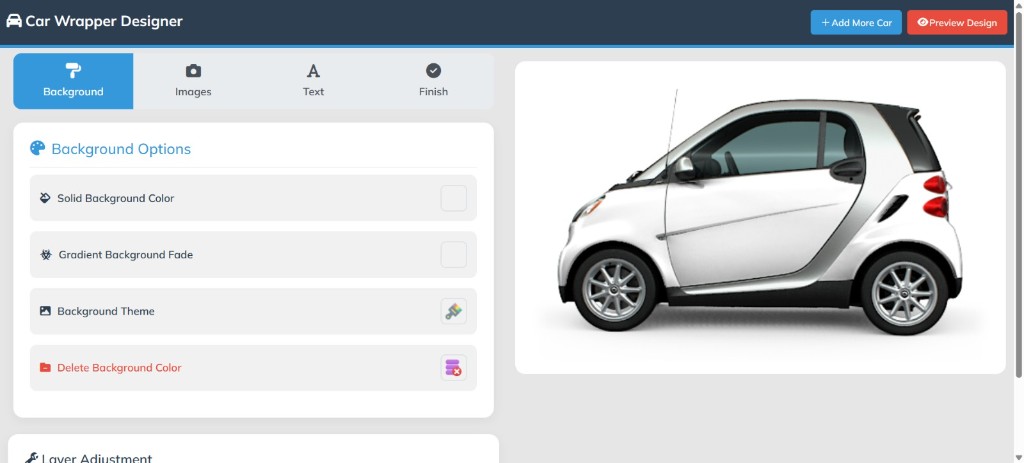 Car Wrapper Designer WordPress plugin screen